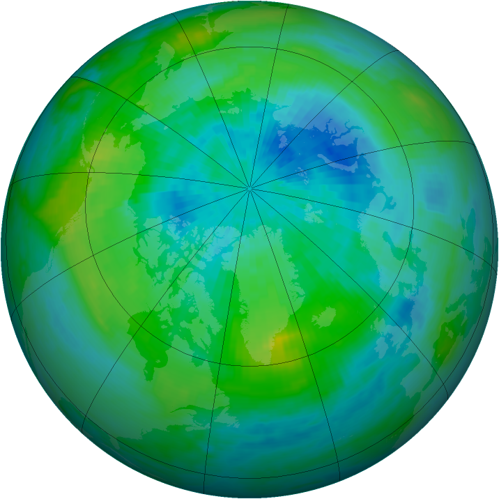 Arctic ozone map for 19 September 1984
